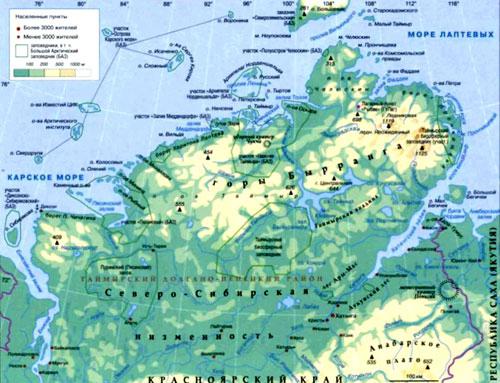 полуостров Таймыр на карте 
