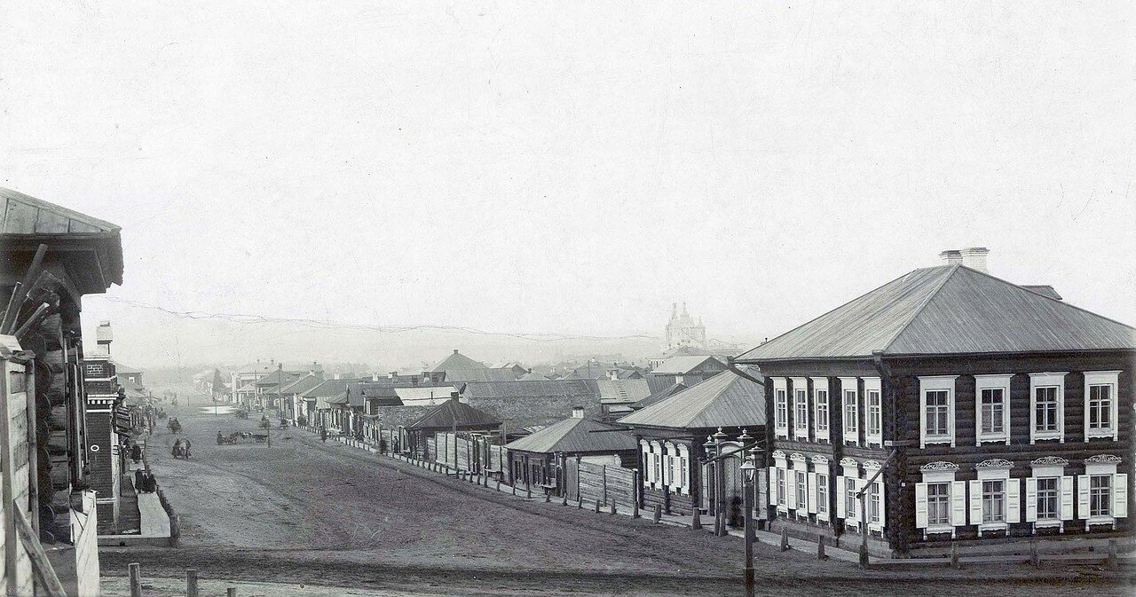 Перспектива Песочной улицы от Яковлевских бань на северо-запад. 1880-е